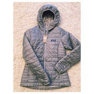 Silver Patagonia Puff Jacket